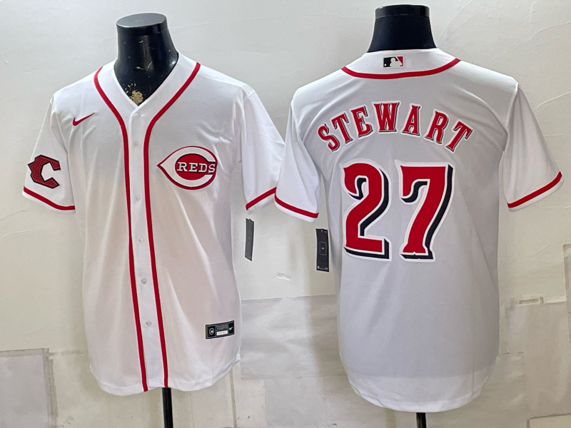 Men Cincinnati Reds #27 Stewart white Nike 2026 MLB Jersey 0815004